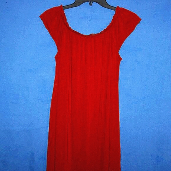 Excuse Me I Have To Go Be Awesome Rust Off-Shoulder Maxi Dress - Women's Size S - Picture 3 of 7